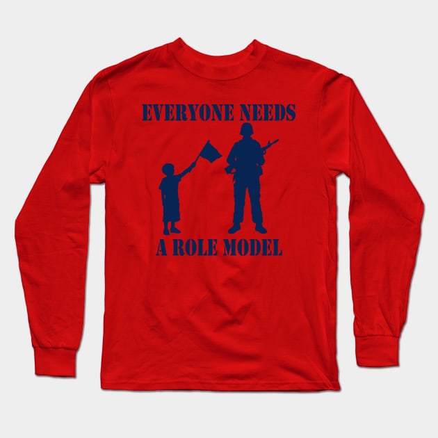 Everyone Needs A Role Model (navy) Long Sleeve T-Shirt by Pixhunter